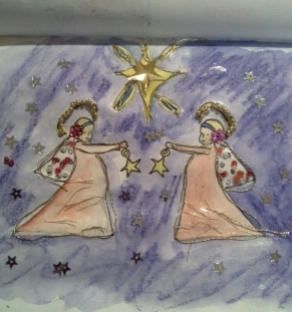 Day 17 I wear Christmas themed earring during December. This drawing is based on one pair